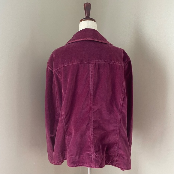 Vintage Velvet Caribbean Joe Burgundy Cotton Button Down Shacket Barn Jacket 2X - Picture 8 of 10